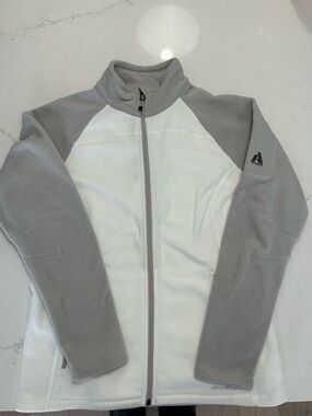 Women’s Eddie Bauer White and Gray Full-Zip Fleece Jacket size xl